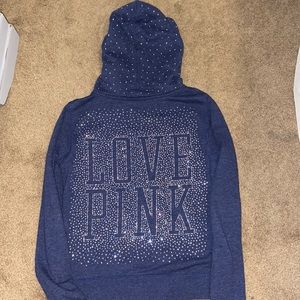 Vintage Rhinestone VS Pink Full Zip